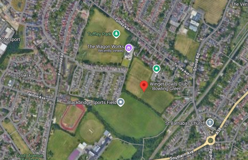 Gloucester - Waggon Works Ground : Image credit Google maps